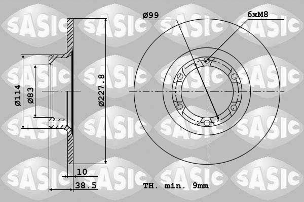 Sasic 4004240J - Гальмівний диск avtolavka.club