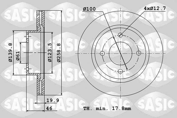 Sasic 4004256J - Гальмівний диск avtolavka.club