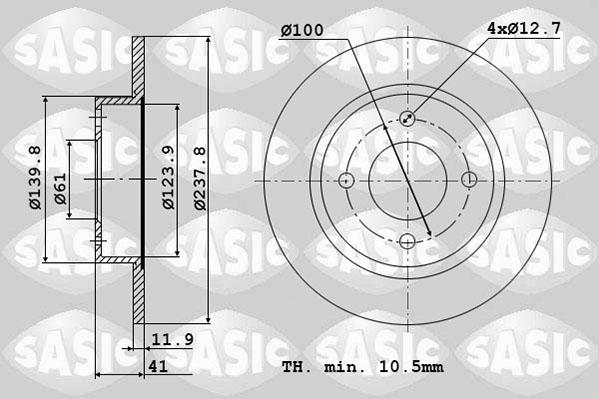 Sasic 4004253J - Гальмівний диск avtolavka.club