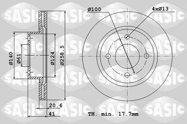 Sasic 4004268J - Гальмівний диск avtolavka.club