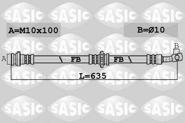 Sasic 6606154 - Гальмівний шланг avtolavka.club