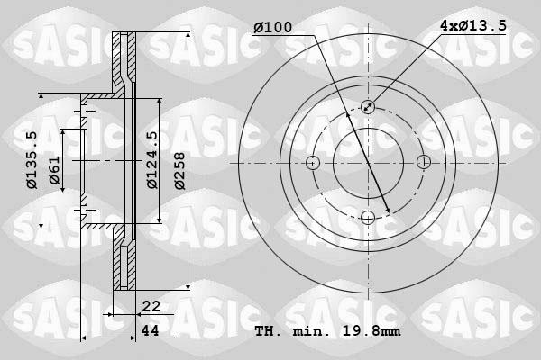 Sasic 6104048 - Гальмівний диск avtolavka.club