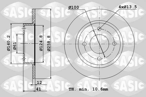 Sasic 6104001 - Гальмівний диск avtolavka.club