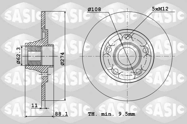 Sasic 6104030 - Гальмівний диск avtolavka.club