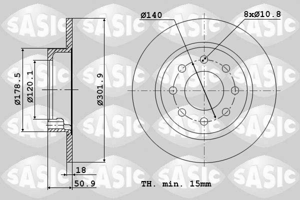 Sasic 6104033 - Гальмівний диск avtolavka.club