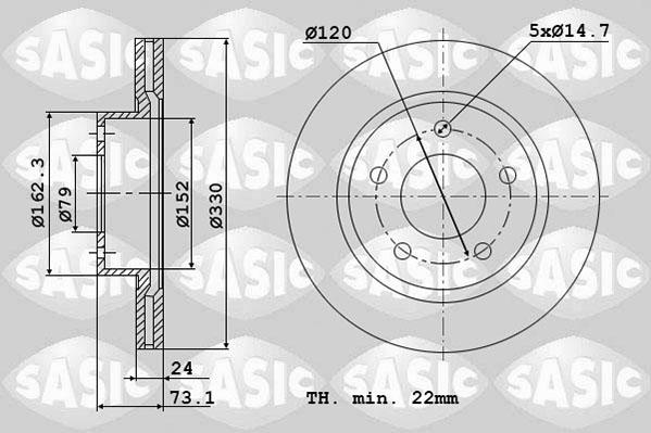 Sasic 6106138 - Гальмівний диск avtolavka.club