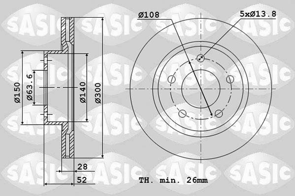 Sasic 6106208 - Гальмівний диск avtolavka.club