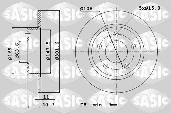 Sasic 6106287 - Гальмівний диск avtolavka.club