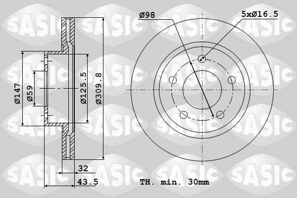 Sasic 6100027 - Гальмівний диск avtolavka.club