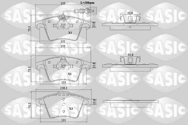 Sasic 6216188 - Гальмівні колодки, дискові гальма avtolavka.club