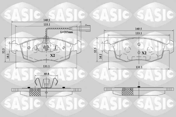 Sasic 6216171 - Гальмівні колодки, дискові гальма avtolavka.club