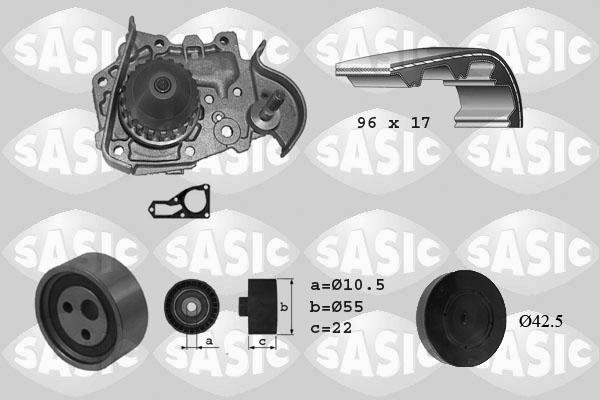 Sasic 3904005 - Водяний насос + комплект зубчатого ременя avtolavka.club