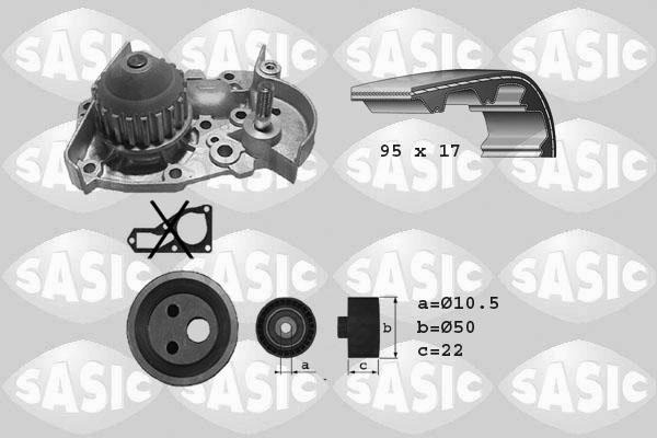 Sasic 3904002 - Водяний насос + комплект зубчатого ременя avtolavka.club