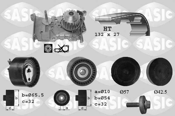 Sasic 3904011 - Водяний насос + комплект зубчатого ременя avtolavka.club