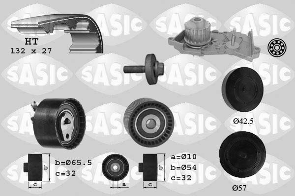 Sasic 3904035 - Водяний насос + комплект зубчатого ременя avtolavka.club