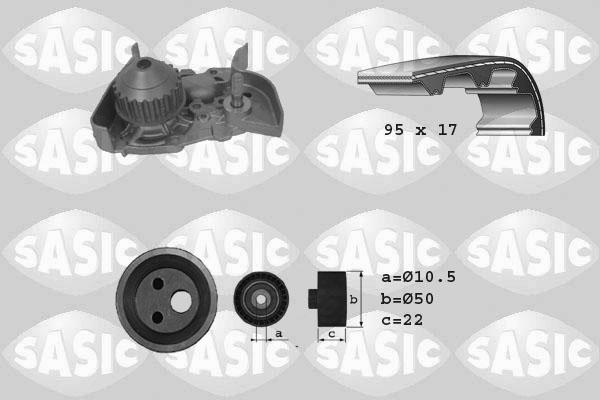 Sasic 3904025 - Водяний насос + комплект зубчатого ременя avtolavka.club