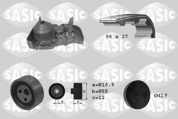 Sasic 3904023 - Водяний насос + комплект зубчатого ременя avtolavka.club