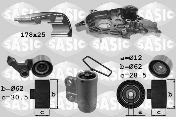 Sasic 3906094 - Водяний насос + комплект зубчатого ременя avtolavka.club