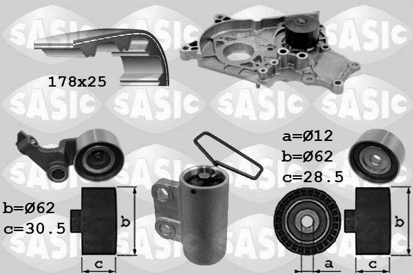 Sasic 3906040 - Водяний насос + комплект зубчатого ременя avtolavka.club