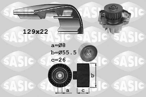 Sasic 3906041 - Водяний насос + комплект зубчатого ременя avtolavka.club