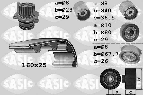 Sasic 3906069 - Водяний насос + комплект зубчатого ременя avtolavka.club