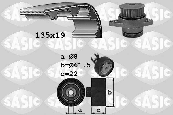 Sasic 3906065 - Водяний насос + комплект зубчатого ременя avtolavka.club