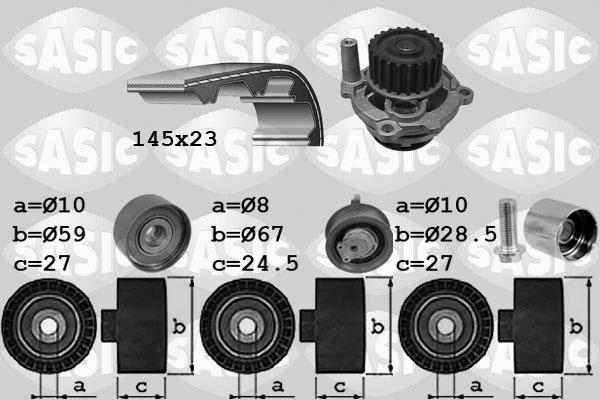 Sasic 3906068 - Водяний насос + комплект зубчатого ременя avtolavka.club