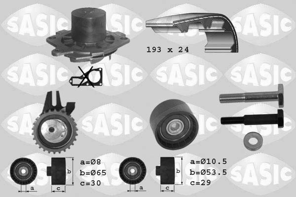 Sasic 3906008 - Водяний насос + комплект зубчатого ременя avtolavka.club