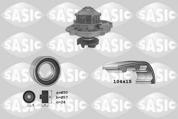 Sasic 3906015 - Водяний насос + комплект зубчатого ременя avtolavka.club