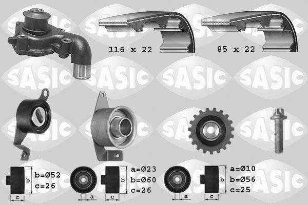 Sasic 3906011 - Водяний насос + комплект зубчатого ременя avtolavka.club