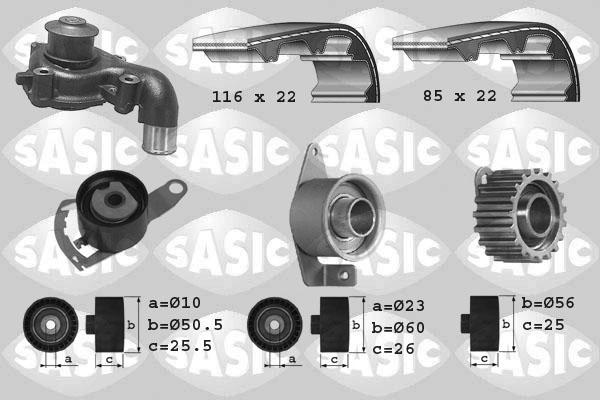 Sasic 3906012 - Водяний насос + комплект зубчатого ременя avtolavka.club