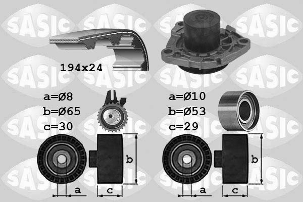 Sasic 3906034 - Водяний насос + комплект зубчатого ременя avtolavka.club