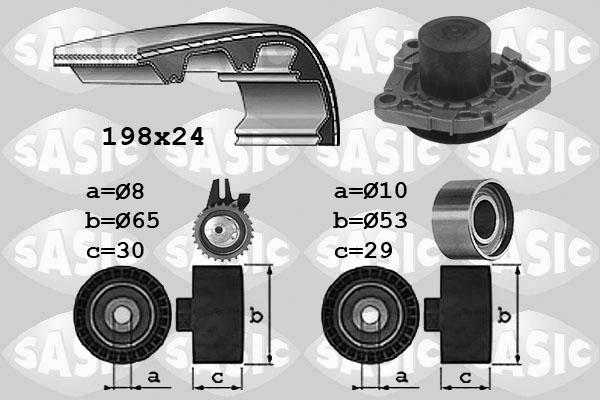 Sasic 3906031 - Водяний насос + комплект зубчатого ременя avtolavka.club