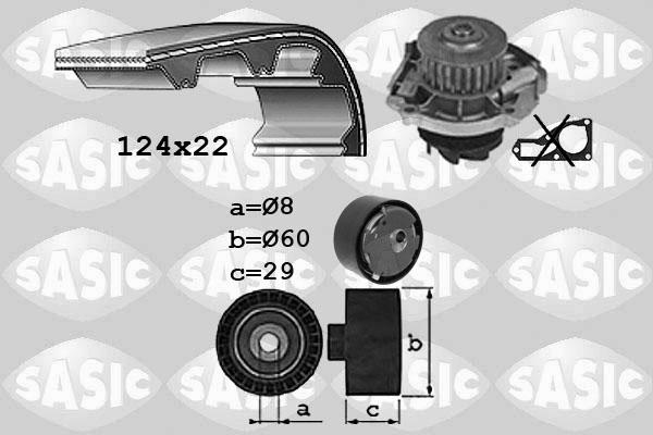 Sasic 3906038 - Водяний насос + комплект зубчатого ременя avtolavka.club