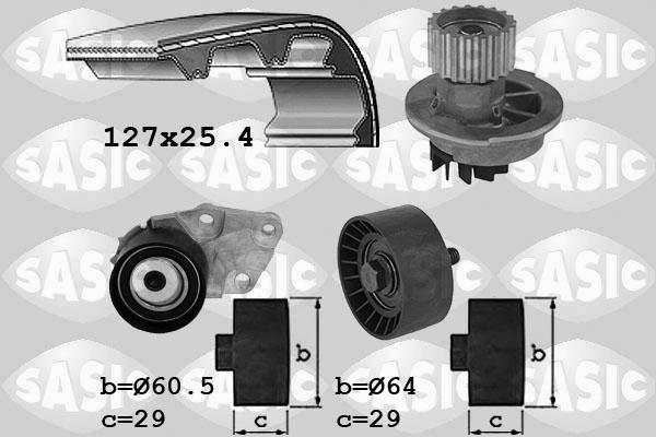 Sasic 3906104 - Водяний насос + комплект зубчатого ременя avtolavka.club