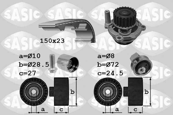 Sasic 3906101 - Водяний насос + комплект зубчатого ременя avtolavka.club