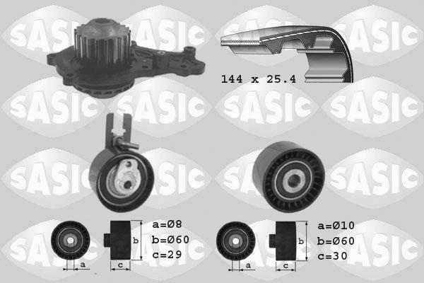 Sasic 3900009 - Водяний насос + комплект зубчатого ременя avtolavka.club