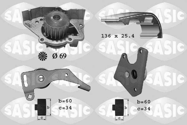 Sasic 3900004 - Водяний насос + комплект зубчатого ременя avtolavka.club