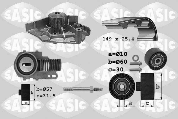 Sasic 3900005 - Водяний насос + комплект зубчатого ременя avtolavka.club