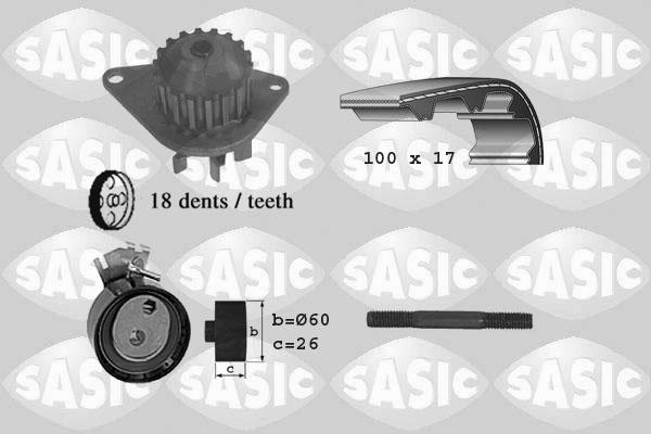 Sasic 3900002 - Водяний насос + комплект зубчатого ременя avtolavka.club