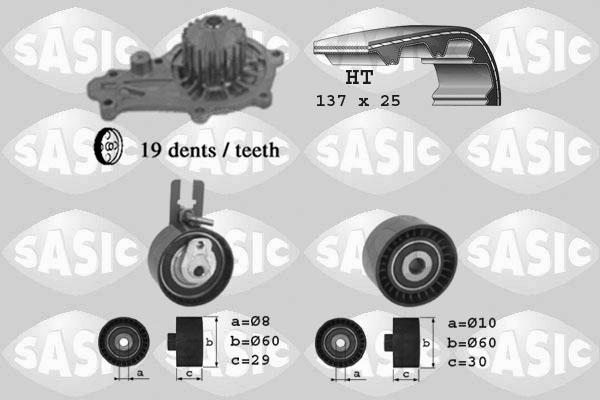 Sasic 3900014 - Водяний насос + комплект зубчатого ременя avtolavka.club