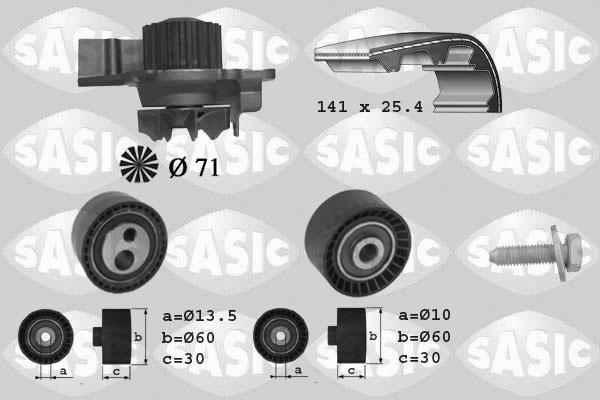 Sasic 3900011 - Водяний насос + комплект зубчатого ременя avtolavka.club