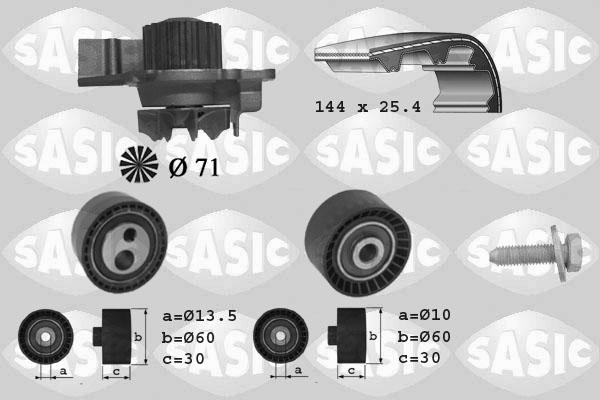 Sasic 3900013 - Водяний насос + комплект зубчатого ременя avtolavka.club