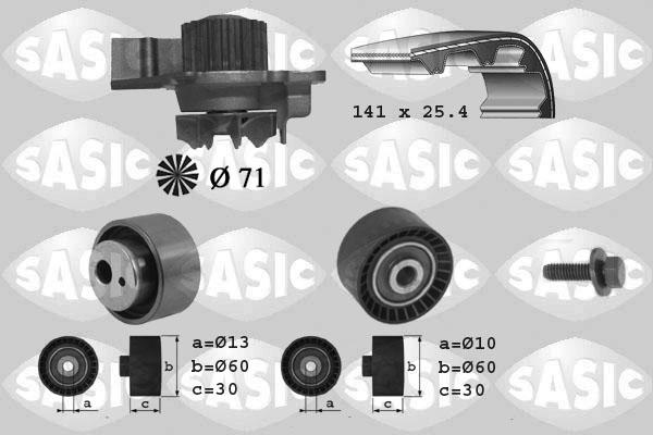 Sasic 3900012 - Водяний насос + комплект зубчатого ременя avtolavka.club