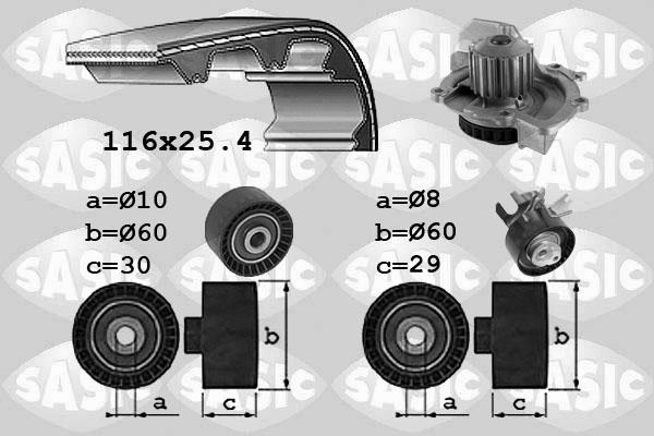 Sasic 3900035 - Водяний насос + комплект зубчатого ременя avtolavka.club