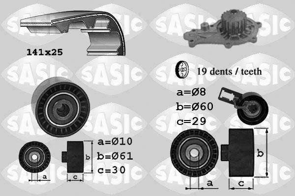 Sasic 3900031 - Водяний насос + комплект зубчатого ременя avtolavka.club