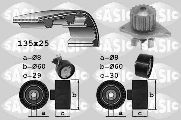 Sasic 3900032 - Водяний насос + комплект зубчатого ременя avtolavka.club