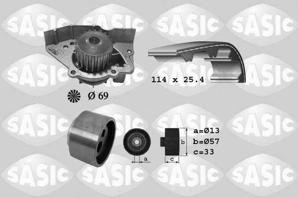 Sasic 3900023 - Водяний насос + комплект зубчатого ременя avtolavka.club