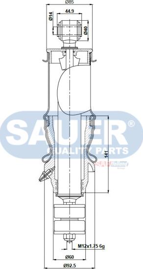 SAUER S3293101100 - Гаситель, кріплення кабіни avtolavka.club