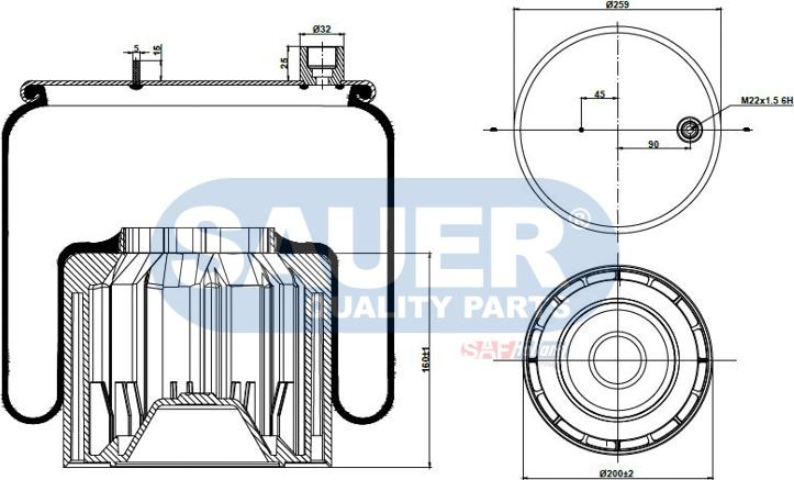 SAUER S2296122246 - Кожух пневматичної ресори avtolavka.club